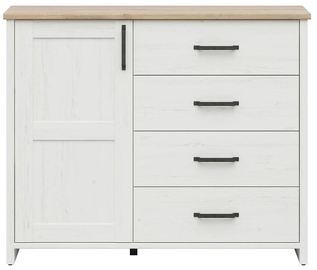 Biela komoda LOKSA KOM1D4S