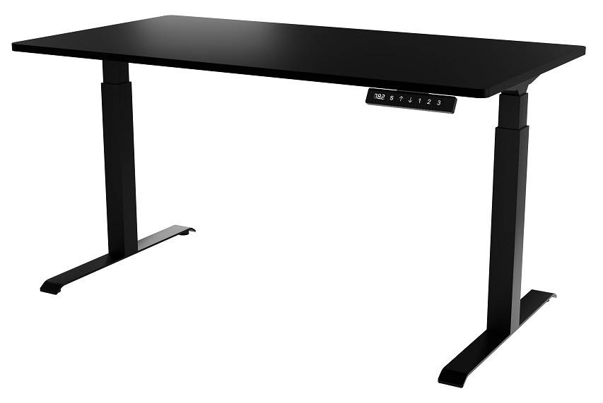 Elektrický výškovo nastaviteľný pc stôl MOON LONG (čierna)