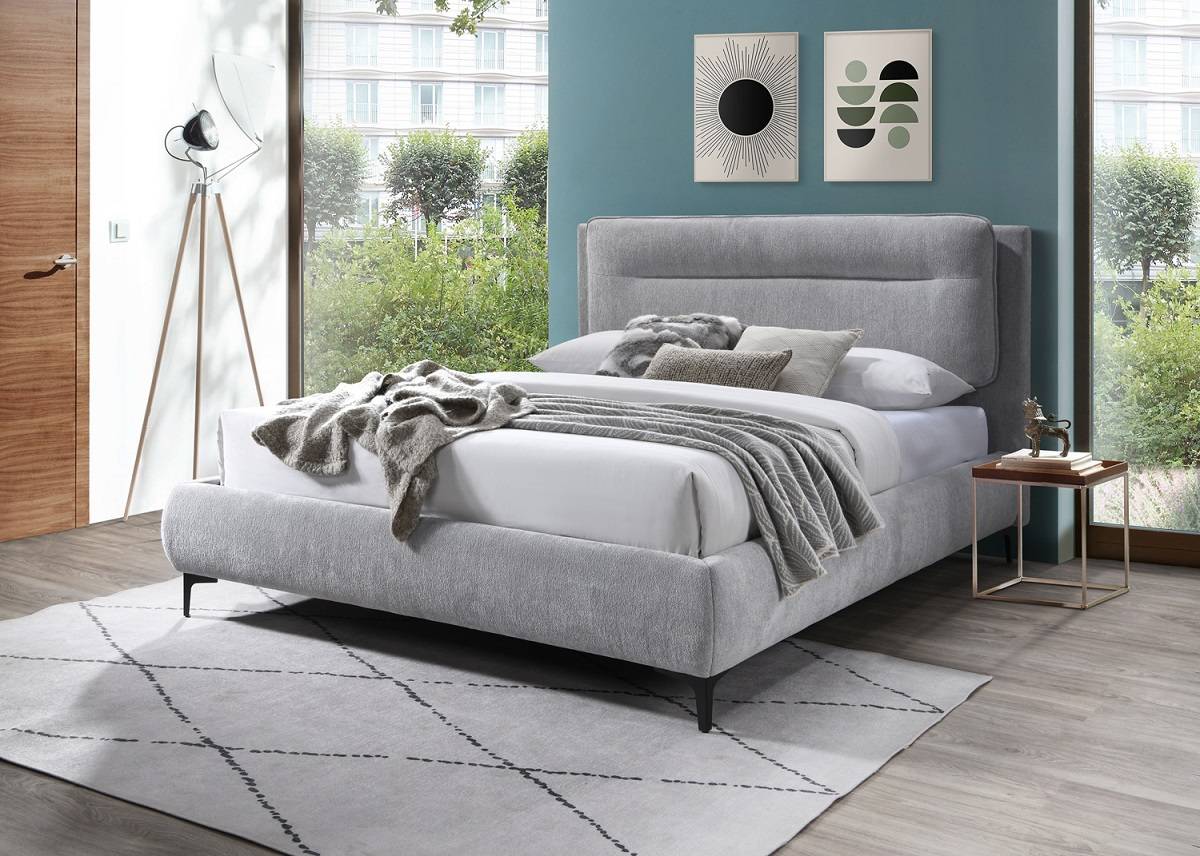 Manželská posteľ 160x200 NIKOZJA RAVEN, sivá