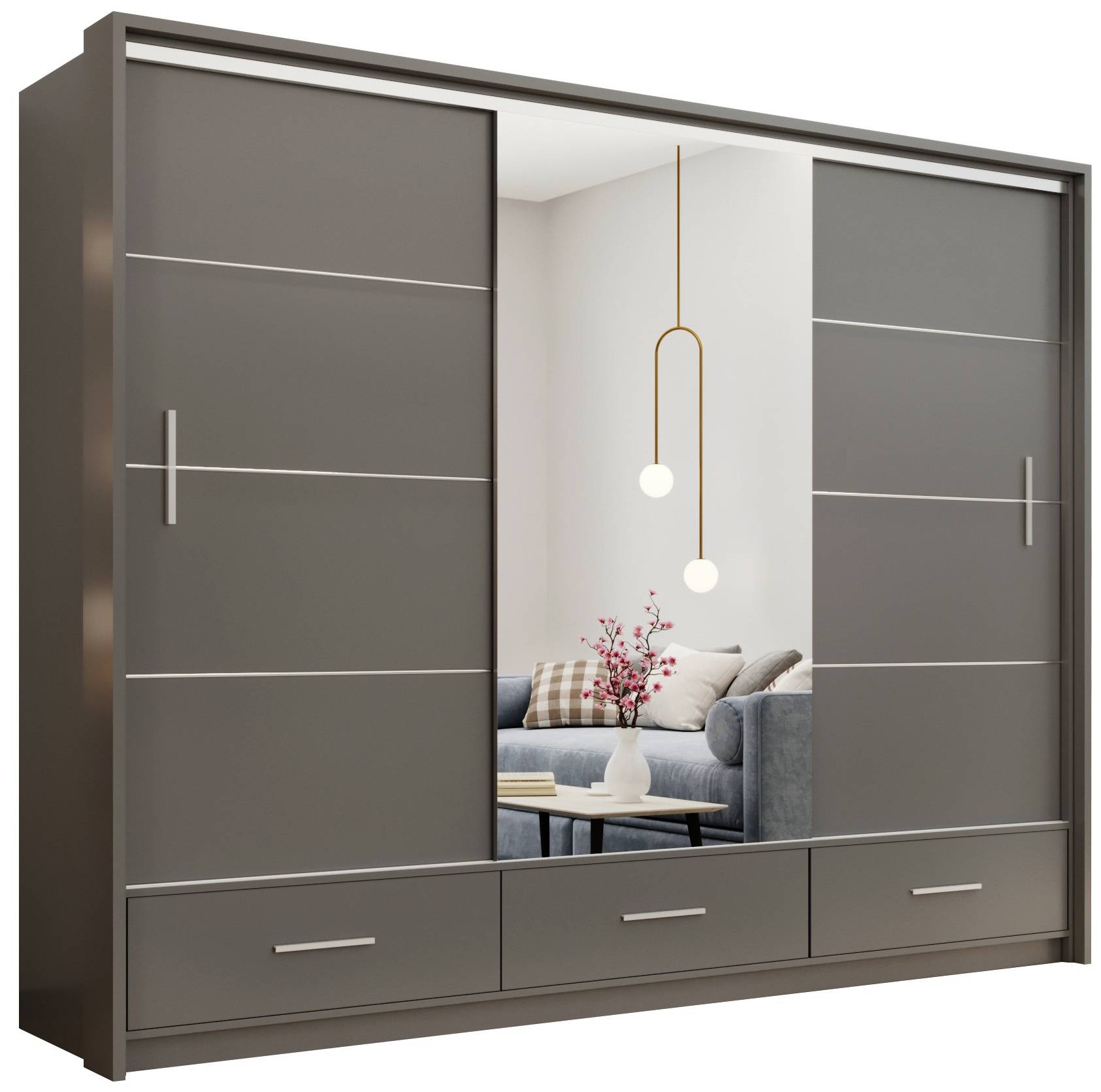 Skriňa s posuvnými dverami MARSYLIA 250 MAT